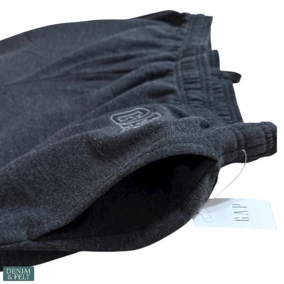 GAP Factory Charcoal Gray Logo Joggers Fleece Lounge Pants Men’s NEW~NWT!! - Picture 8 of 13